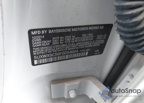 2015 BMW X3 xDrive28I из США, поврежденный, VIN 5UXWX9C56F0D54004